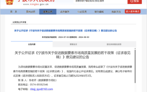 宁波版“数据二十条”发布，瞄准数据要素市场的十个方面